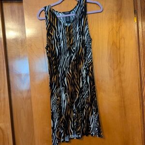 Premise Black and Brown Zebra Print Mini Dress
